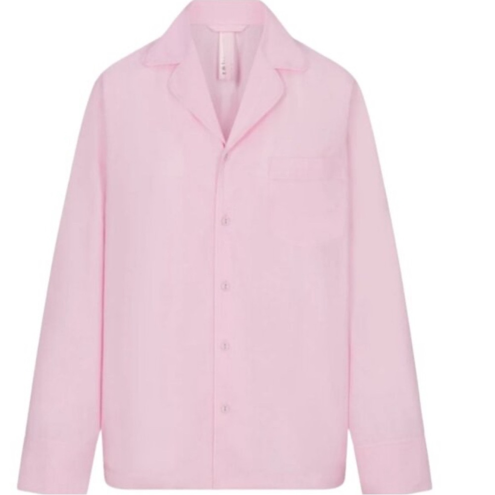 SKIMS Pink Poplin Button Up Shirt (NWT)